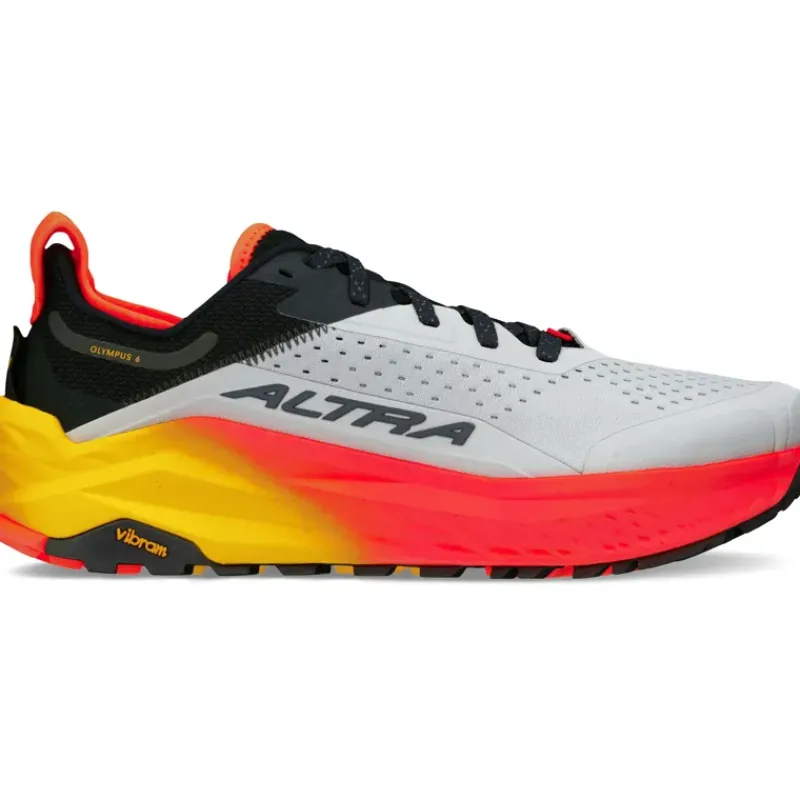 Altra Running Shoes-Mens Olympus 6 Trail Shoes - Grey-Red