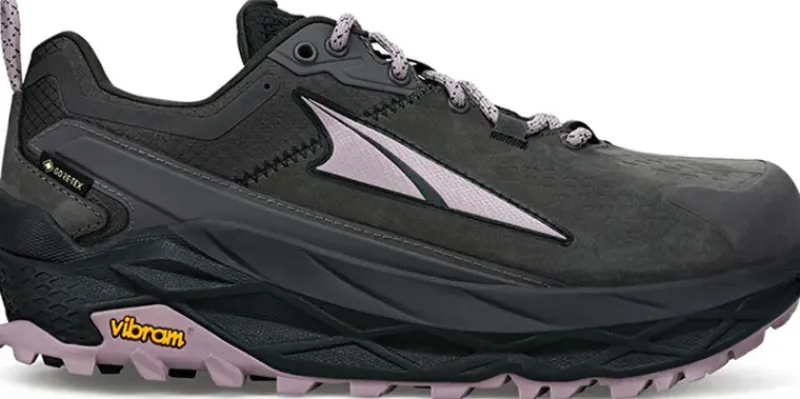 Altra Walking Shoes-Womens Olympus 5 Hike Low GTX Trail Shoes - Gray-Black