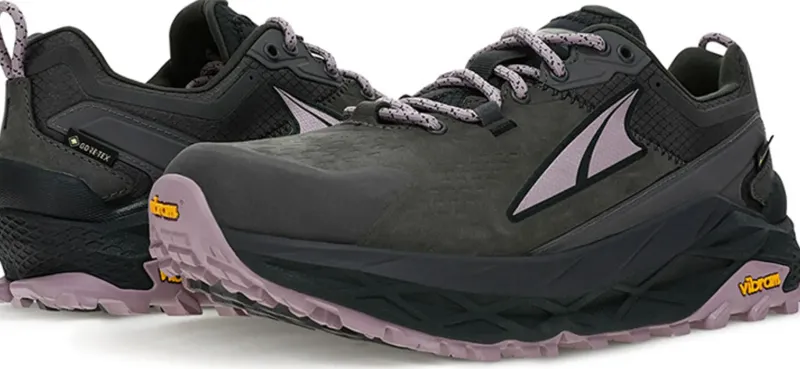 Altra Walking Shoes-Womens Olympus 5 Hike Low GTX Trail Shoes - Gray-Black