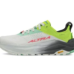 Altra Running Shoes-Womens Olympus 6 Trail Shoes - Gray-Lime