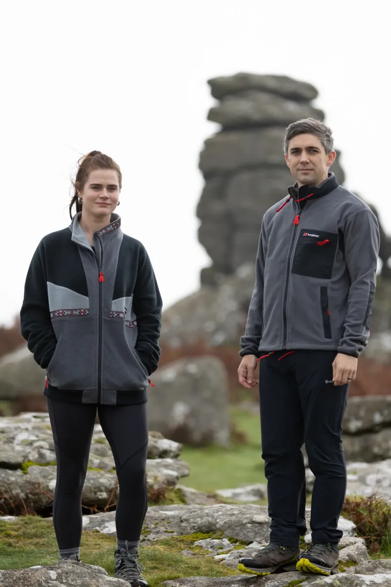 Berghaus Fleece & Mid Layer|Fleece & Mid Layer-Unisex Ascent 91 Fleece Jacket - AU Grey Pinstripe-Jet Black
