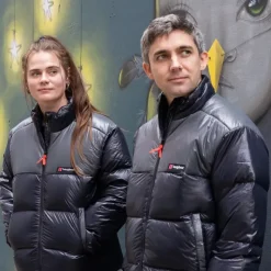 Berghaus Insulated Jackets|Insulated Jackets-Unisex Blockback Down Jacket - Jet Black-Grey Pinstripe