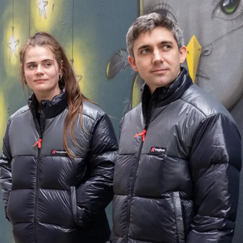 Berghaus Insulated Jackets|Insulated Jackets-Unisex Blockback Down Jacket - Jet Black-Grey Pinstripe