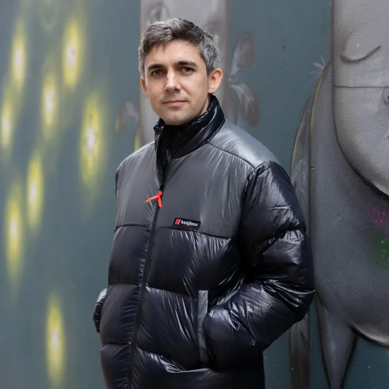 Berghaus Insulated Jackets|Insulated Jackets-Unisex Blockback Down Jacket - Jet Black-Grey Pinstripe