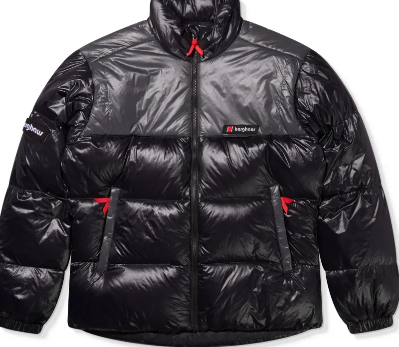 Berghaus Insulated Jackets|Insulated Jackets-Unisex Blockback Down Jacket - Jet Black-Grey Pinstripe