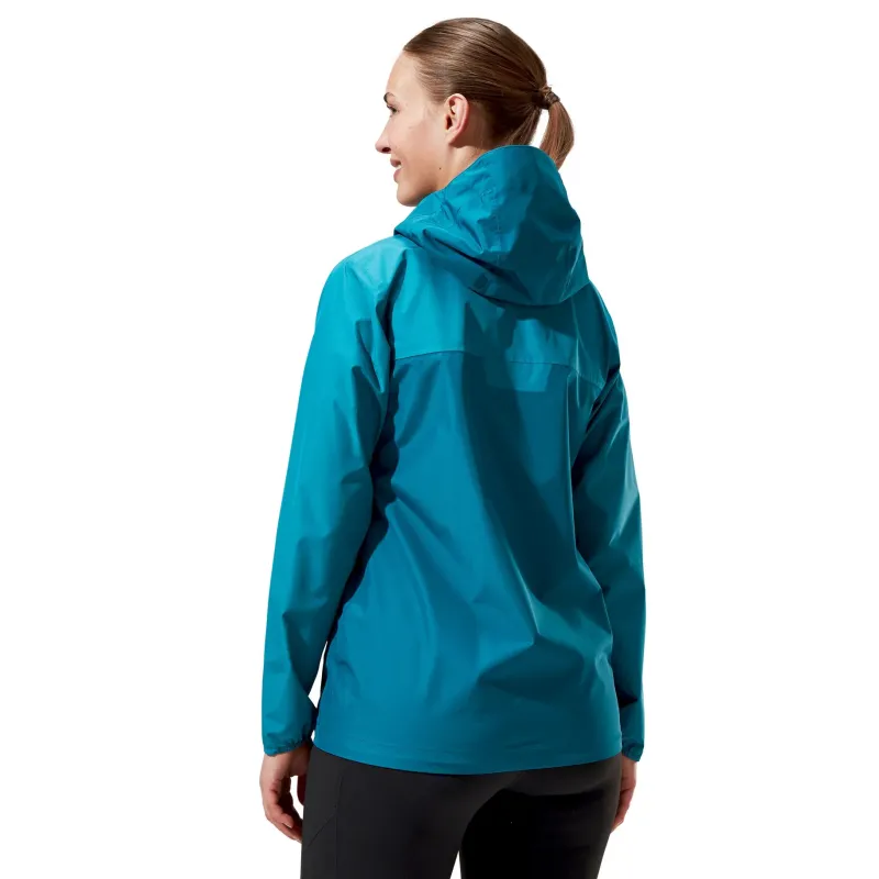 Berghaus Waterproof Jackets-Womens Deluge Pro 3.0 Jacket - Deep Ocean-Jungle Jewel