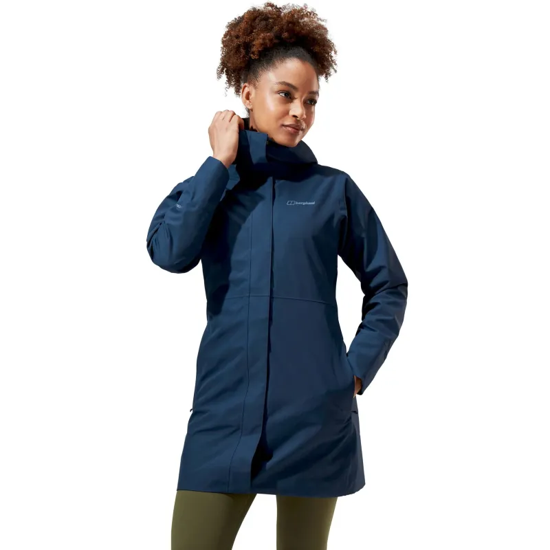 Berghaus Waterproof Jackets-Womens Omeara Long Shell Jacket - Dusk