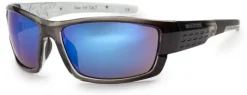 Bloc Eyewear Eyewear-BLOC Delta Sunglasses - Crystal Black-Blue Mirror
