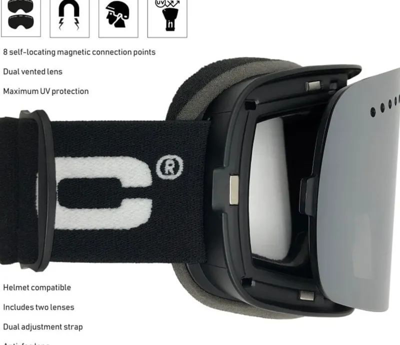 Bloc Eyewear Eyewear-BLOC Fifty-Five Goggle - Matt White-Blue Mirror Lens-Powder Lens