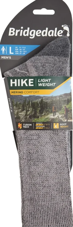 Bridgedale Socks|Socks-Mens Hike Lightweight Socks - Grey
