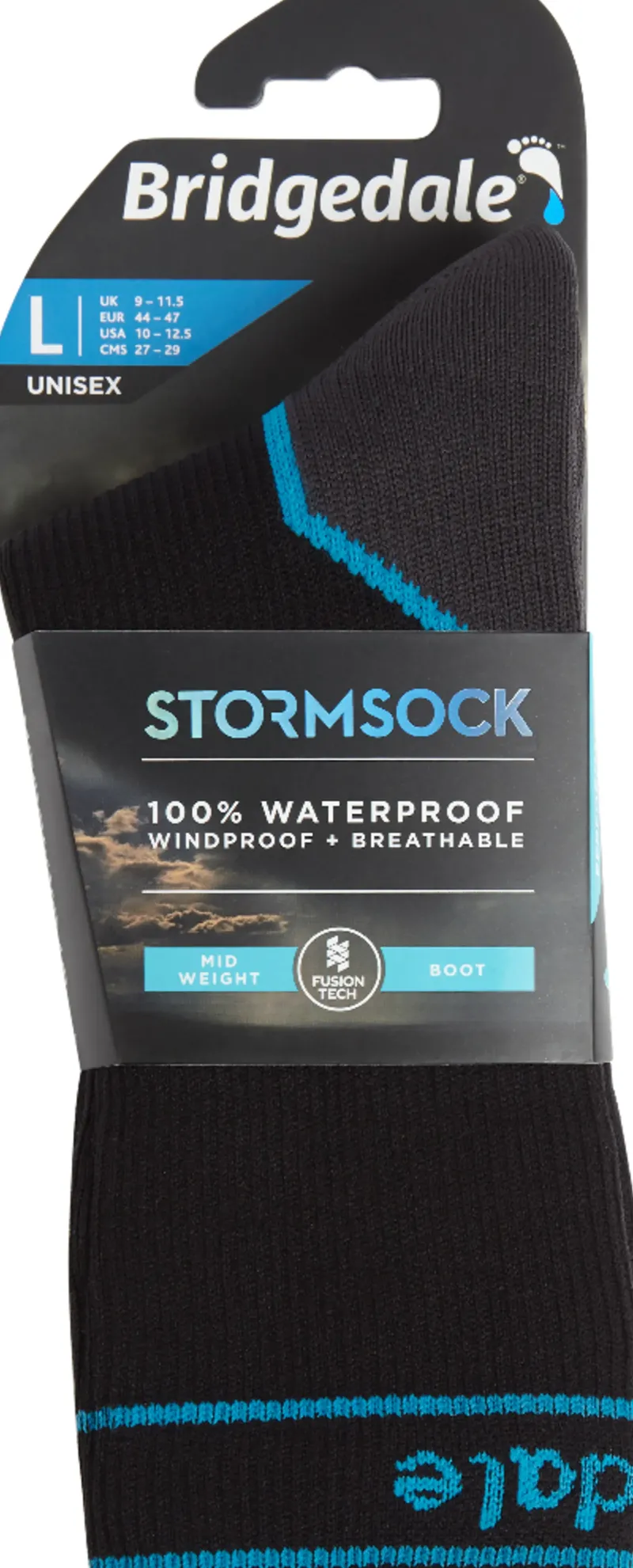 Bridgedale Socks|Socks-Mens StormSock Midweight Boot Sock - Black