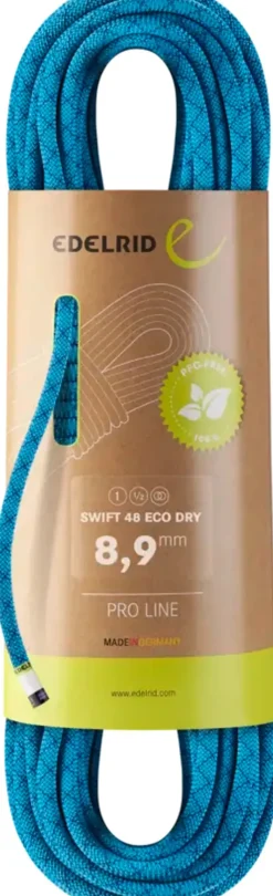 Edelrid Ropes & Slings-Swift 48 Eco Dry 8.9mm x 60m Climbing Rope - Icemint