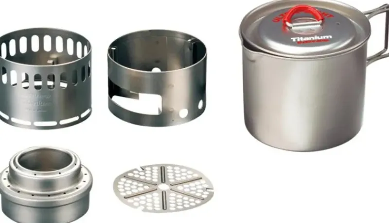 Evernew Lightweight Stoves-Ti Mug Pot 500 Stove Set