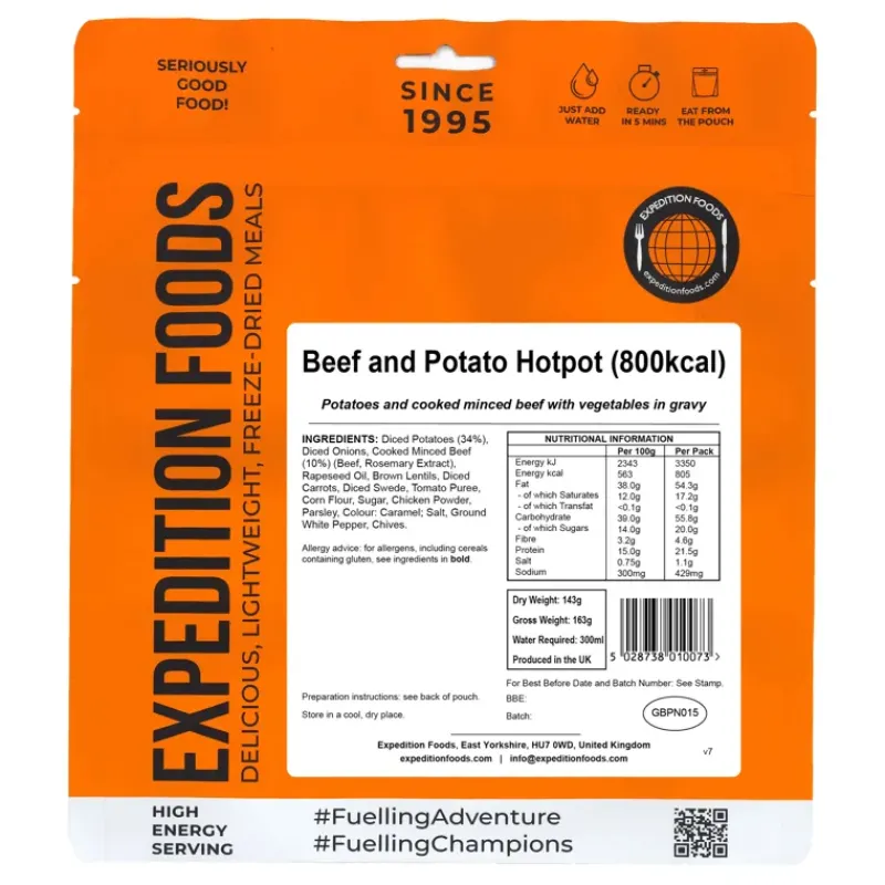 Expedition Foods Lunch/ Dinner-Beef and Potato Hotpot - 800kcal