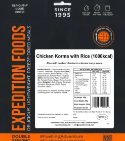 Expedition Foods Lunch/ Dinner-Chicken Korma with Rice - 1000kcal