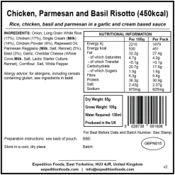 Expedition Foods Lunch/ Dinner-Chicken Parmesan and Basil Risotto - 450kcal