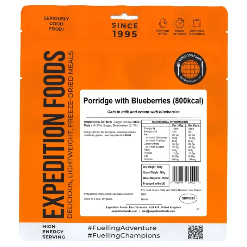 Expedition Foods Breakfast-Porridge with Blueberries - 800kcal