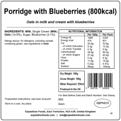 Expedition Foods Breakfast-Porridge with Blueberries - 800kcal