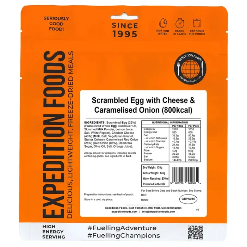 Expedition Foods Breakfast-Scrambled Egg with Cheese and Caramelised Onion - 800kcal