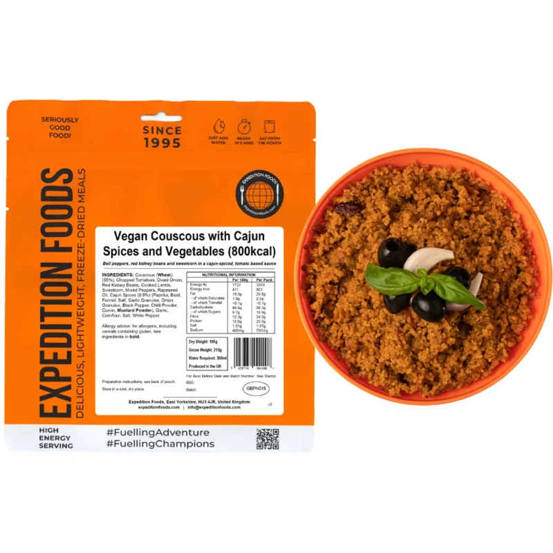 Expedition Foods Lunch/ Dinner-Vegan Couscous with Cajun Spices and Veg - 800kcal