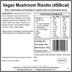 Expedition Foods Lunch/ Dinner-Vegan Mushroom Risotto - 450kcal