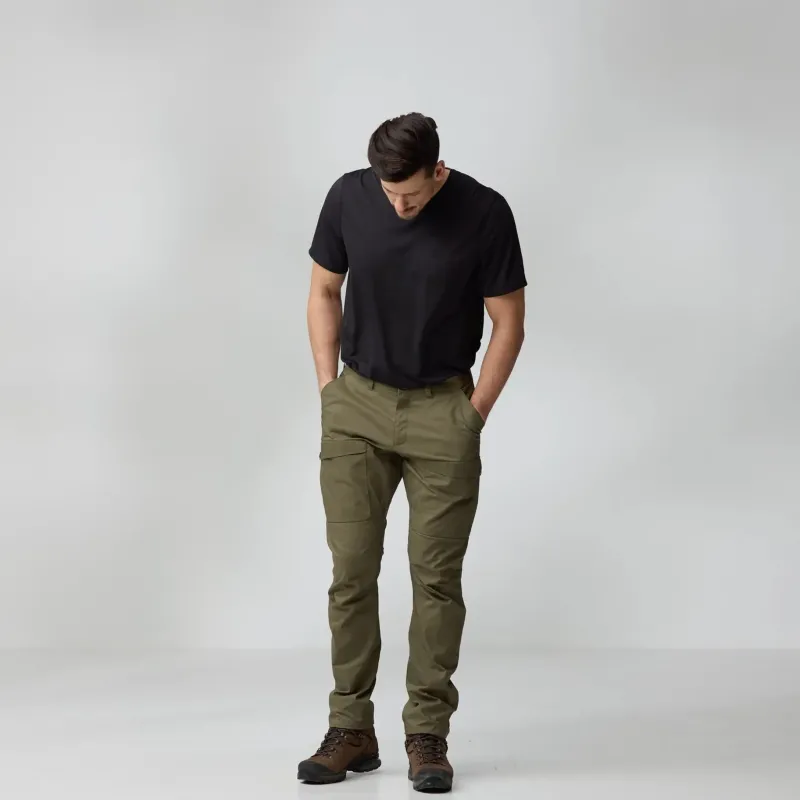 Fjallraven Trousers & Leg Wear-Mens Abisko Hybrid Trail Trousers - Black