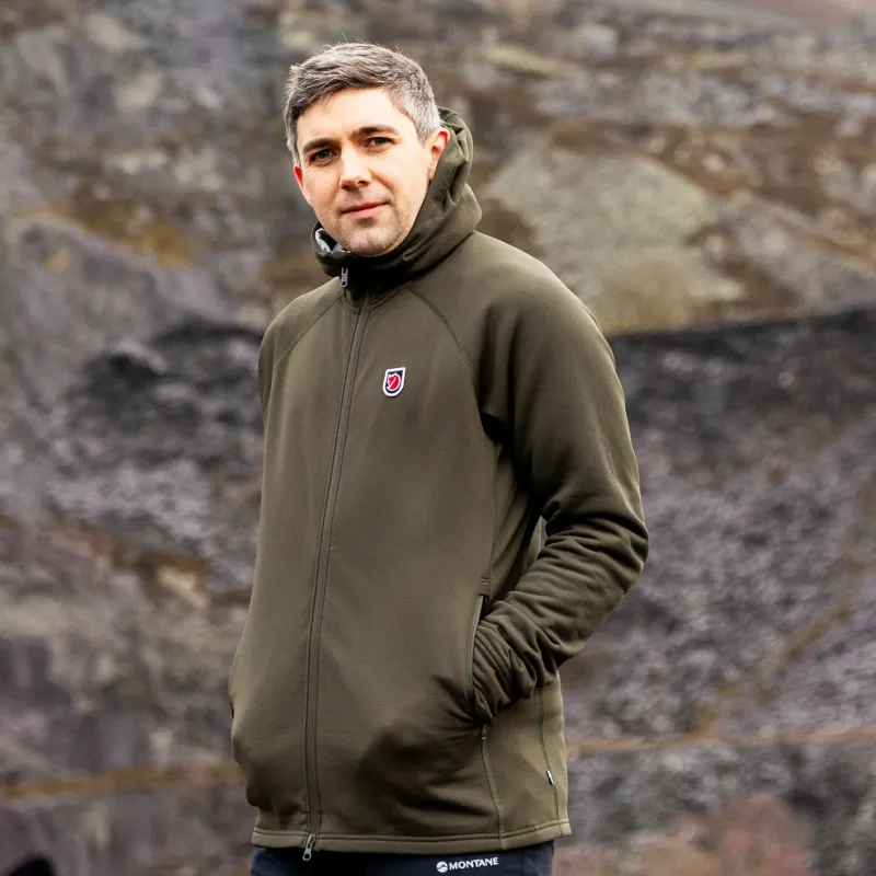 Fjallraven Fleece & Mid Layer-Mens Expedition Fleece Hoodie - Deep Forest