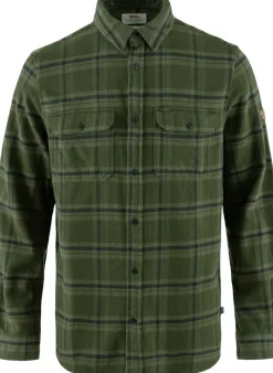 Fjallraven Shirts-Mens Ovik Heavy Flannel Shirt - Deep Forest-Laurel Green