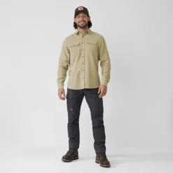 Fjallraven Shirts-Mens Ovik Travel LS Shirt - Sand Stone
