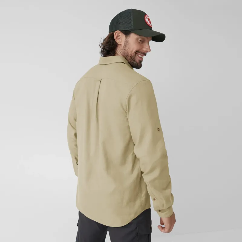 Fjallraven Shirts-Mens Ovik Travel LS Shirt - Sand Stone