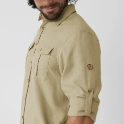 Fjallraven Shirts-Mens Ovik Travel LS Shirt - Sand Stone