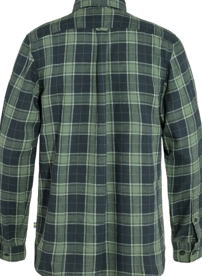 Fjallraven Shirts-Mens Ovik Travel LS Shirt - Dark Navy-Patina Green
