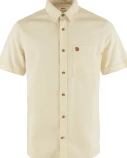 Fjallraven Shirts-Mens Ovik Travel SS Shirt - Chalk White