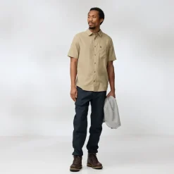 Fjallraven Shirts-Mens Ovik Travel SS Shirt - Green