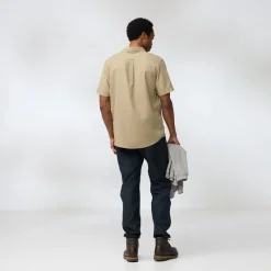 Fjallraven Shirts-Mens Ovik Travel SS Shirt - Green