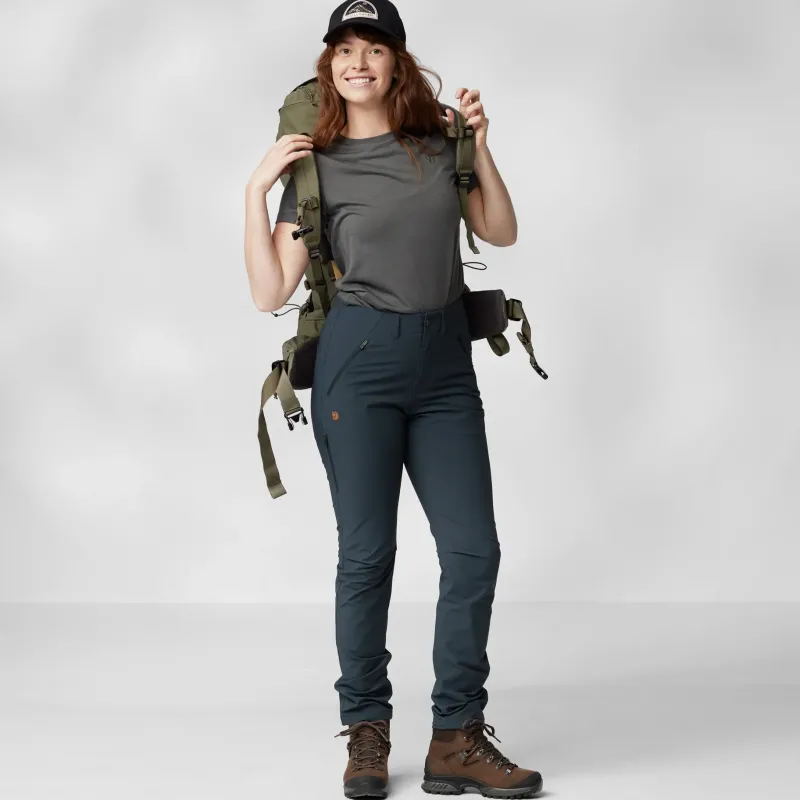 Fjallraven Trousers & Leggings-Womens Abisko Trail Stretch Trousers - Dark Navy