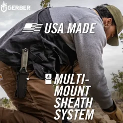 Gerber Knives & Multi-Tools-Strongarm Camp Knife and Sheath - Green