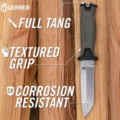 Gerber Knives & Multi-Tools-Strongarm Camp Knife and Sheath - Green