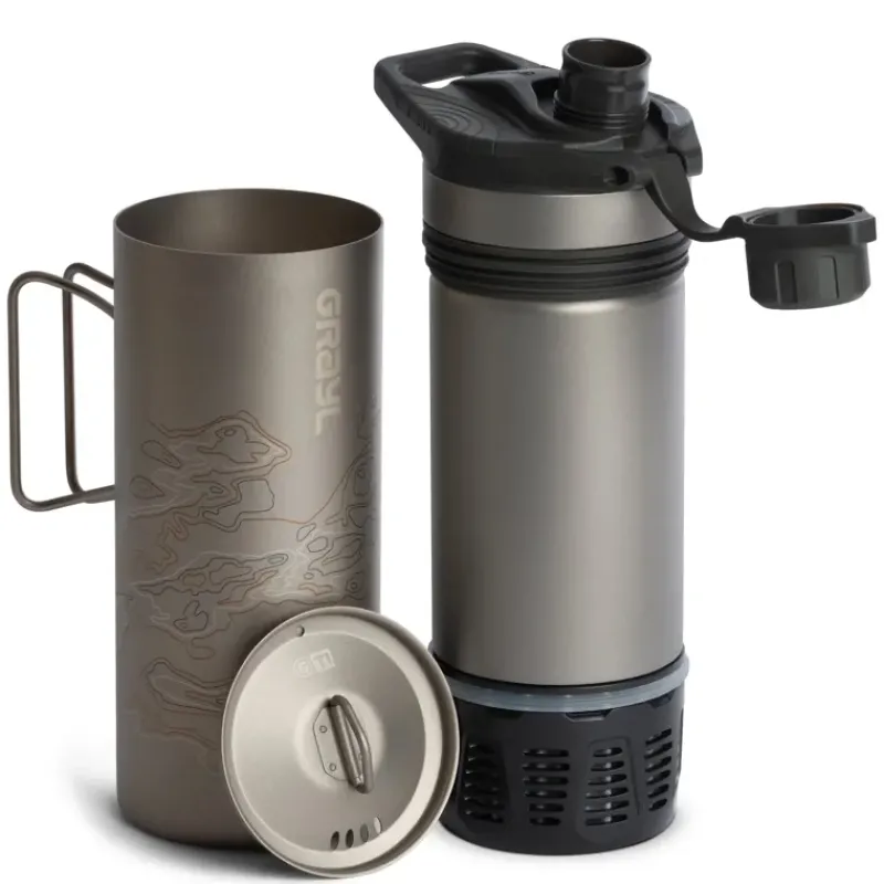 Grayl Water Purification-GeoPress Ti Purifier Plus Cook Lid - Covert Black