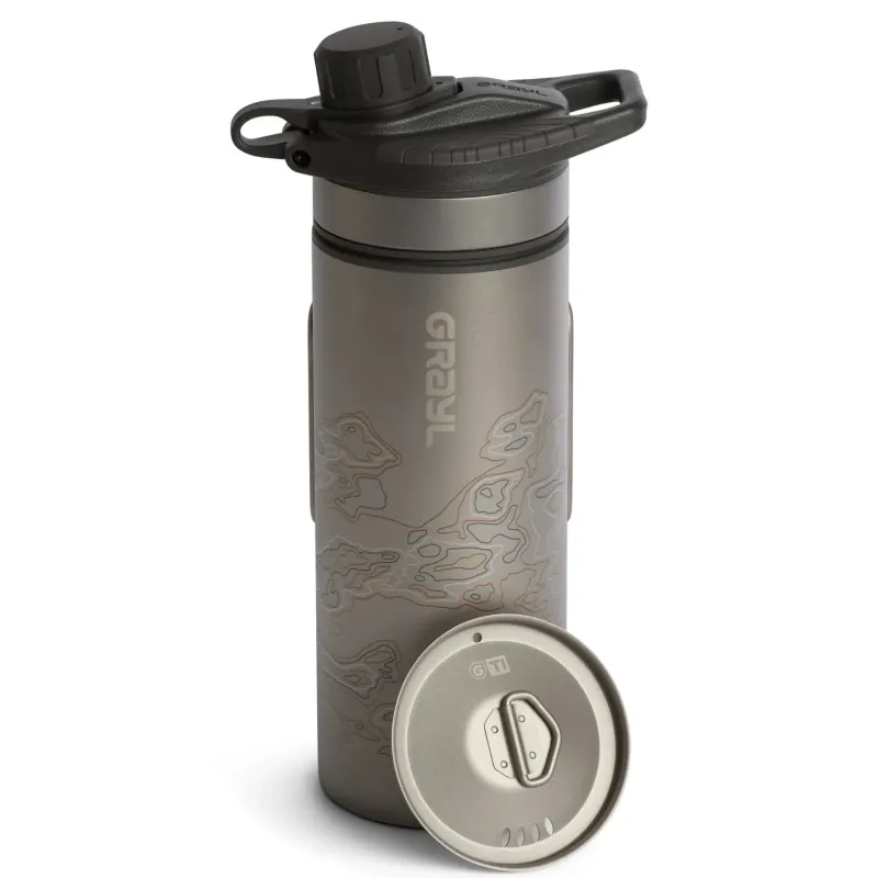 Grayl Water Purification-GeoPress Ti Purifier Plus Cook Lid - Covert Black