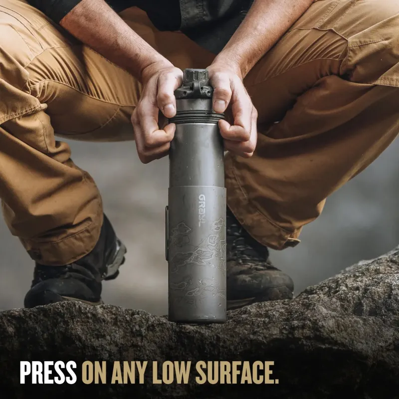 Grayl Water Purification-GeoPress Ti Purifier Plus Cook Lid - Covert Black