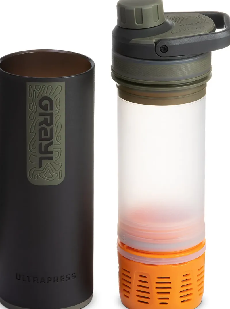 Grayl Water Purification-UltraPress Purifier Bottle - Camp Black
