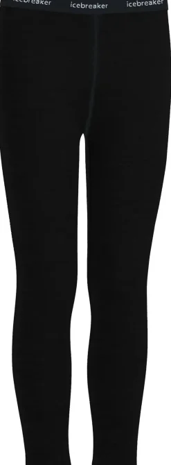 Icebreaker Base Layer-Kids 200 Oasis Leggings - Black