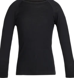 Icebreaker Base Layer-Kids 200 Oasis Long Sleeved Crewe Top - Black