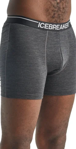 Icebreaker Underwear-Mens Anatomica Boxers - Jet Heather