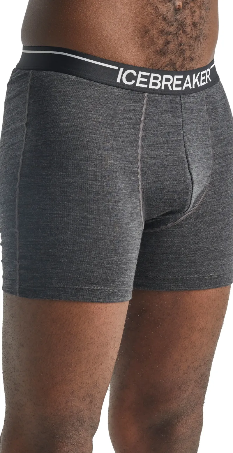 Icebreaker Underwear-Mens Anatomica Boxers - Jet Heather