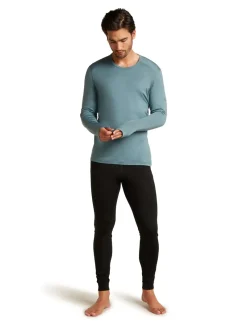 Icebreaker T-Shirts & Baselayers-Mens 200 Oasis Long Sleeved Crewe Top - Blue Ash