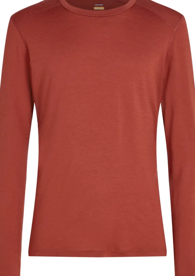 Icebreaker T-Shirts & Baselayers-Mens 200 Oasis Long Sleeved Crewe Top - Jasper
