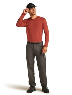 Icebreaker T-Shirts & Baselayers-Mens 200 Oasis Long Sleeved Crewe Top - Jasper