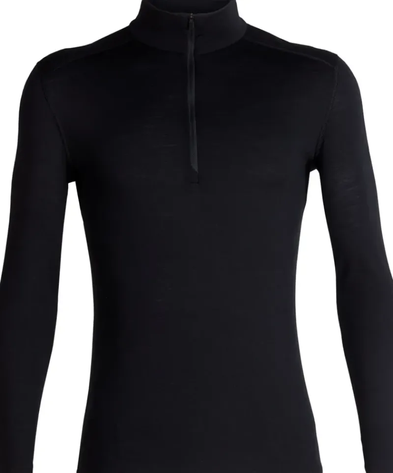 Icebreaker T-Shirts & Baselayers-Mens 200 Oasis LS Half Zip Top - Black